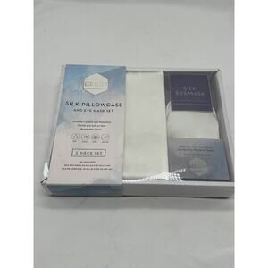 Eco-Sleep Real Silk Bright White Luxury Soft Pillowcase & Eye Mask Gift